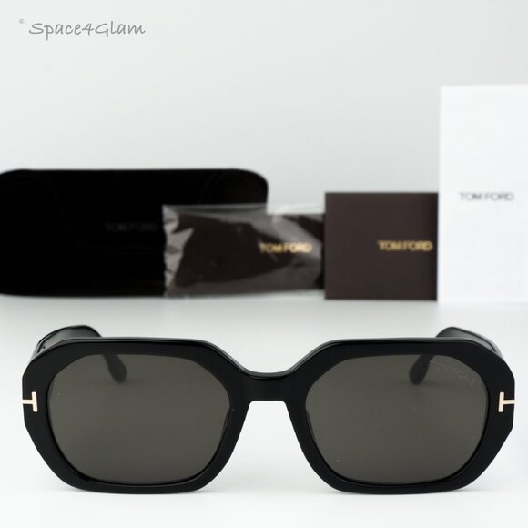 Tom Ford Women Sunglasses Black Smoke Square VERONIQUE-02 FT0917 01A BRAND NEW main image 5